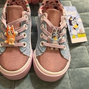 Sparkly Kids Sneakers with Cartoon Charms